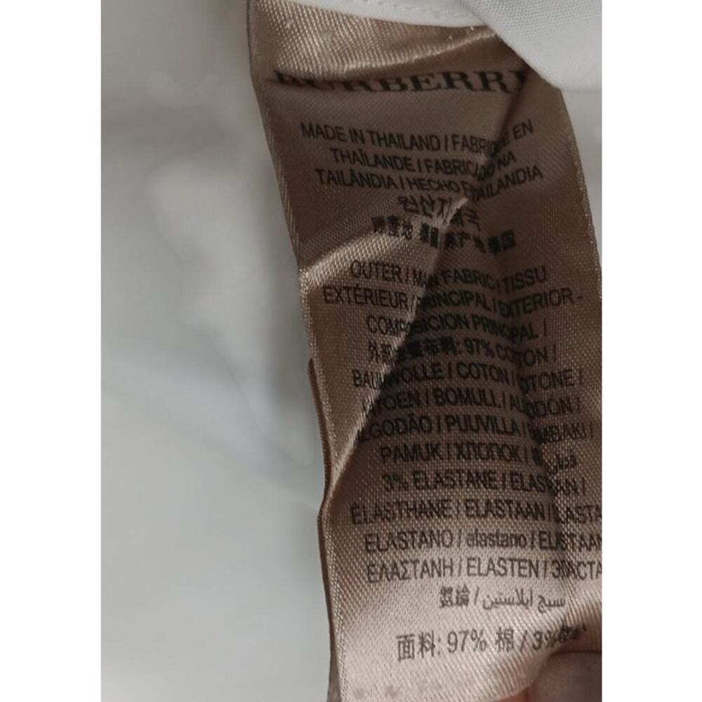 Burberry Men’s White Button Down Shirt Nova Check Trim Size M Business Casual - Picture 13 of 14